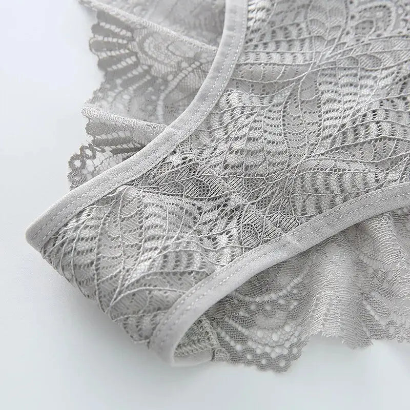 Lot de 4 pièces slips sans entrejambe solide, culotte en dentelle