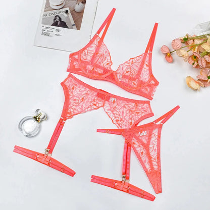 Ensemble lingerie trois pièces érotique haut de gamme ultra Sexy