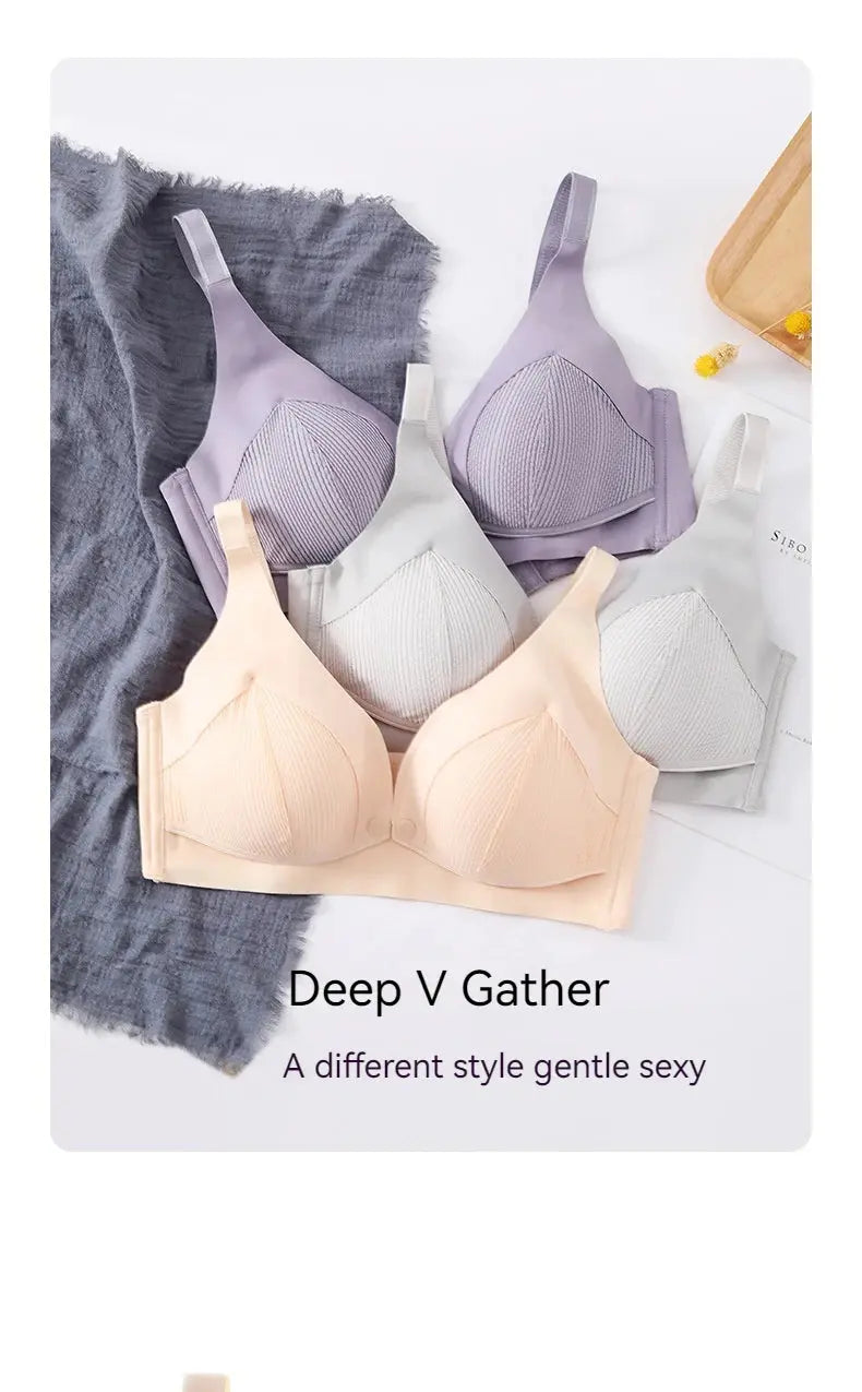 Soutien gorge d'allaitement ultra-mince froncé