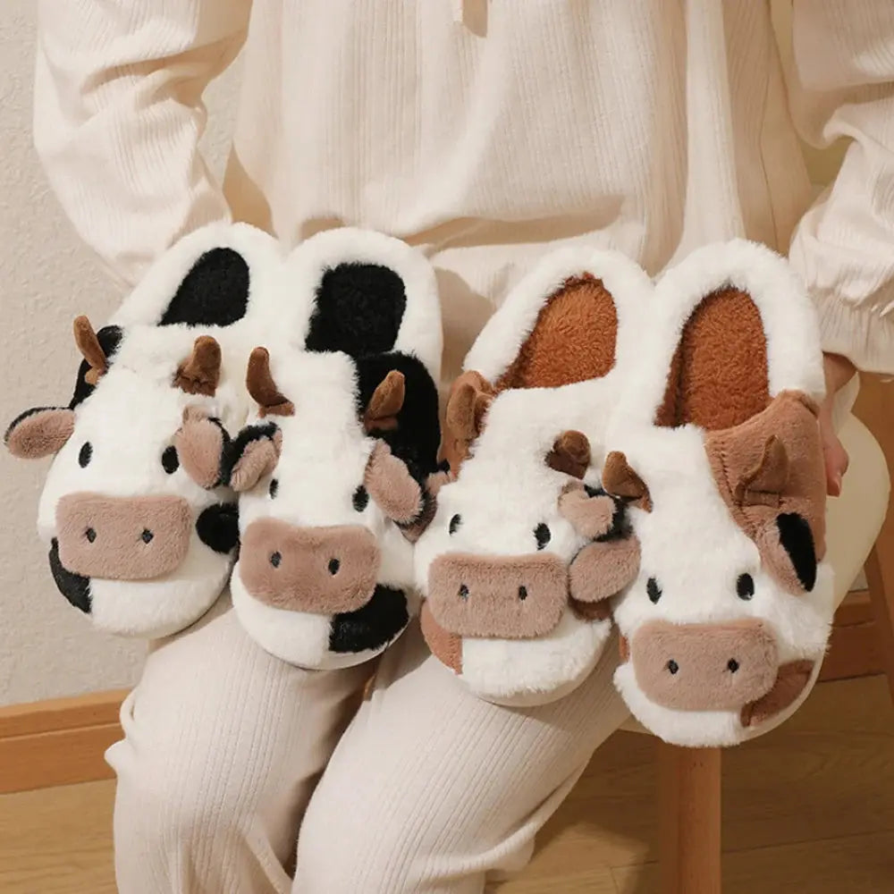 Sandales pantoufles femme unisexes de vache de dessin animé