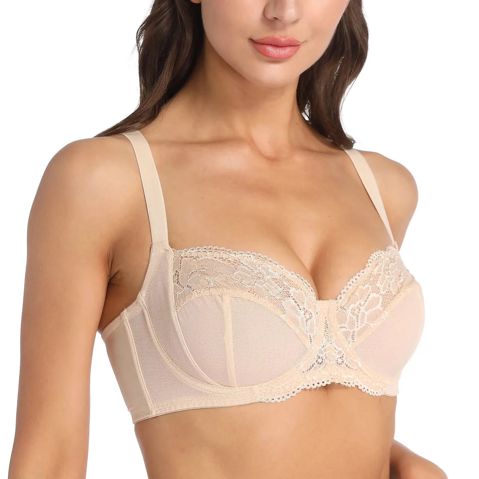 Soutien-gorge sexy à armature non rembourrée dentelle minimiseur