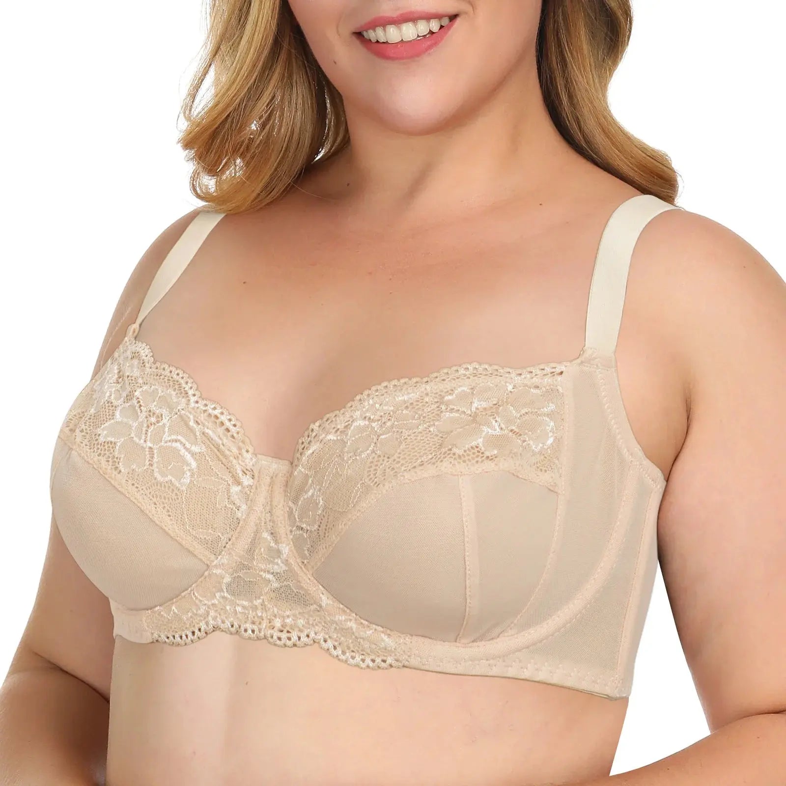 Soutien-gorge sexy à armature non rembourrée dentelle minimiseur