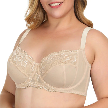 Soutien-gorge sexy à armature non rembourrée dentelle minimiseur