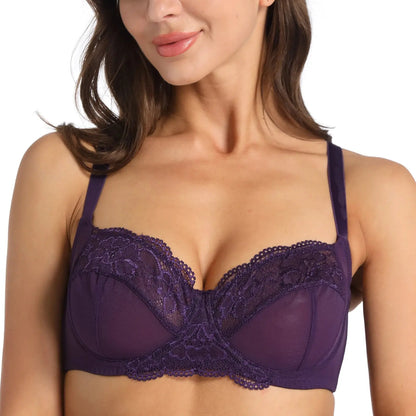 Soutien-gorge sexy à armature non rembourrée dentelle minimiseur