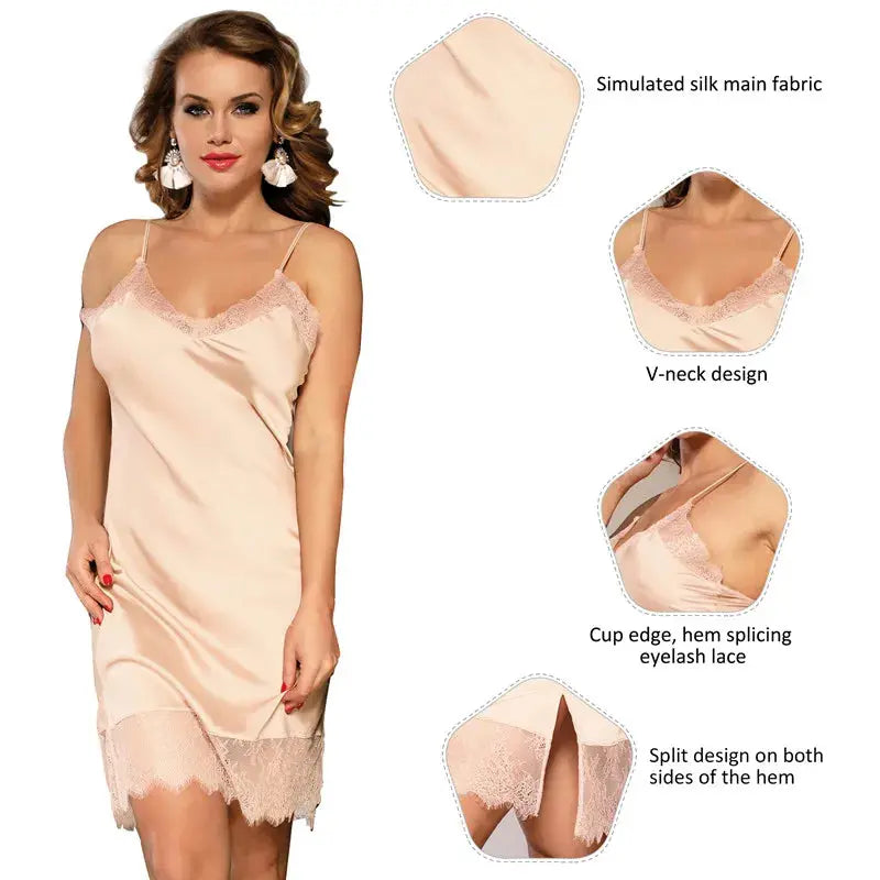 Robe de Nuit-vetement de Nuit- Grande taille-avec Bretelles