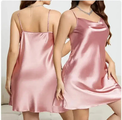  Robe de nuit Grande taille-peignoir ample Satin pour femme 
