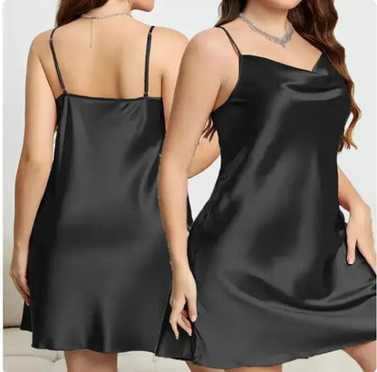  Robe de nuit Grande taille-peignoir ample Satin pour femme 