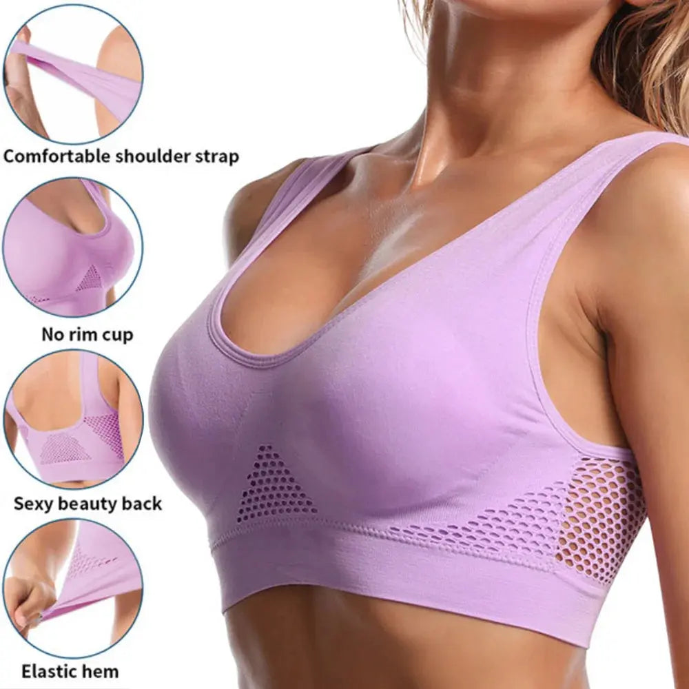 Soutiens-gorge de sport en maille sans couture pour fitness