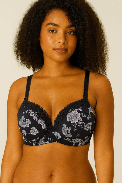 Soutien gorge avec anneau en acier bonnet D florale