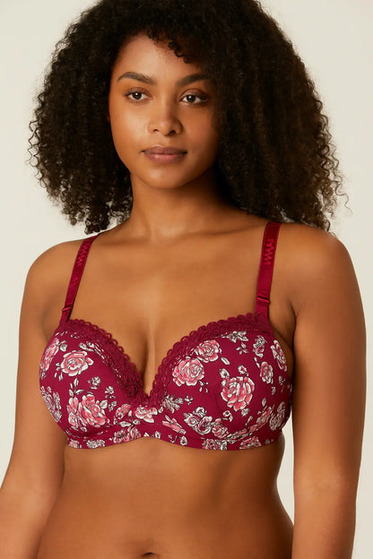 Soutien gorge avec anneau en acier bonnet D florale