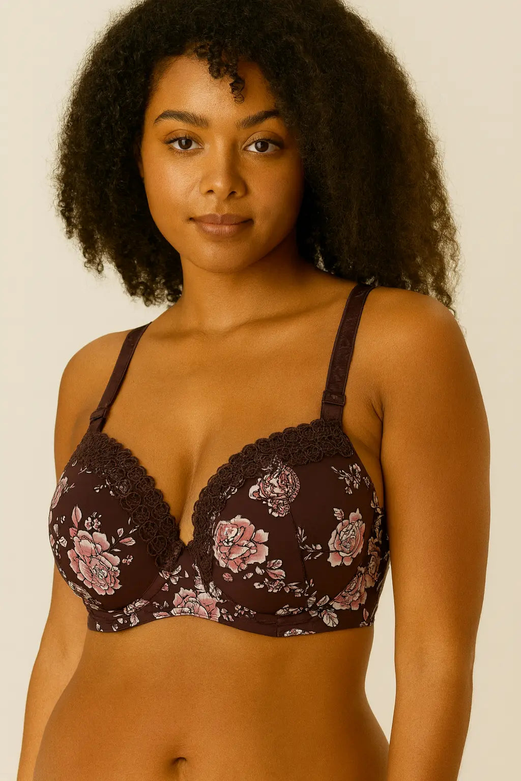 Soutien gorge avec anneau en acier bonnet D florale