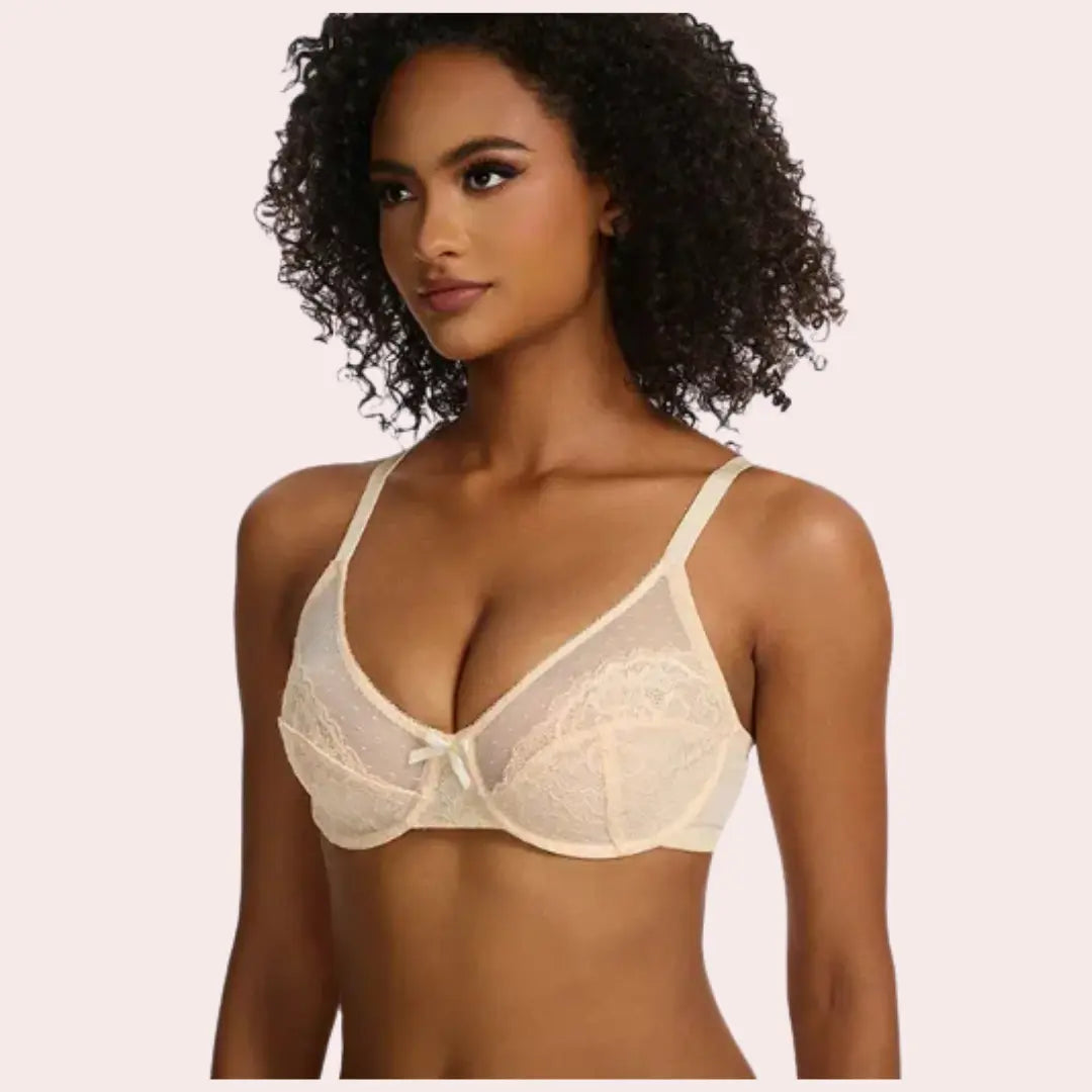 Soutien-gorge sexy en dentelle florale fin couleur unie Lingerie sexy annie