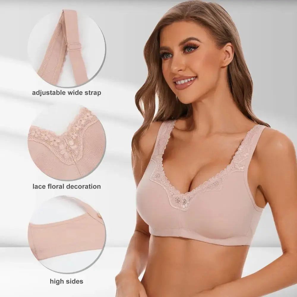 Soutien-gorge grande taille en coton et dentelle sans armatures Lingeries et Accessoires Annie