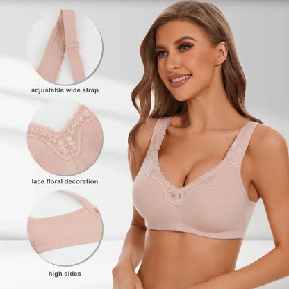 Soutien-gorge grande taille en coton et dentelle sans armatures Lingeries et Accessoires Annie
