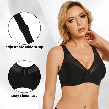 Soutien-gorge minimiseur ultra-fin à armatures et col en V Lingeries et Accessoires Annie