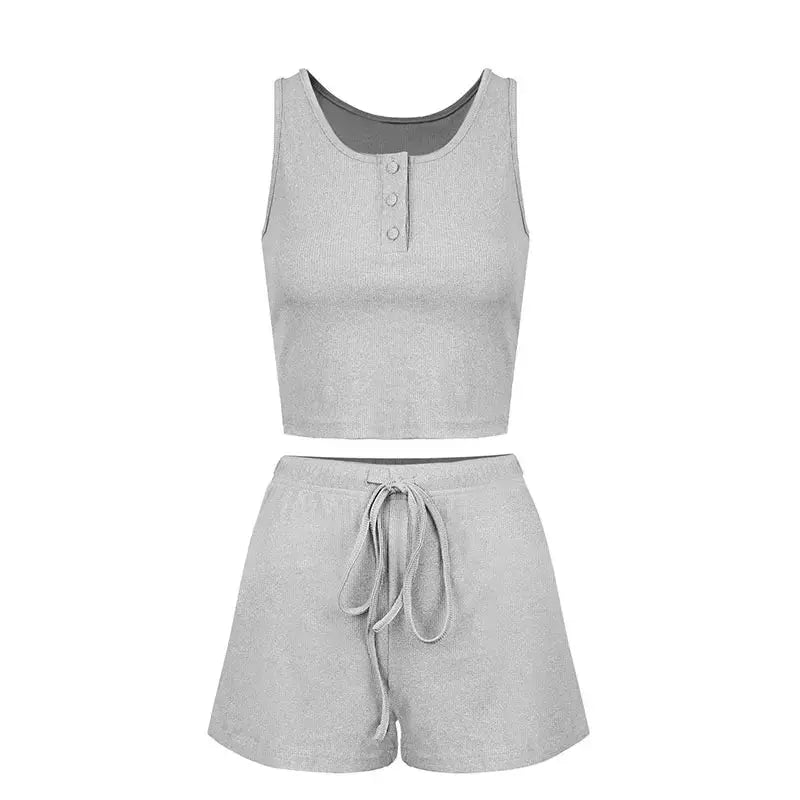 Pyjama deux pièces pour femme, débardeur été