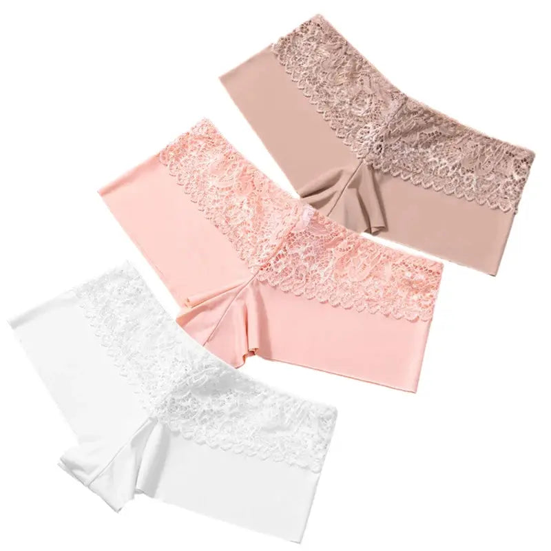 Lot de 3 pièces culotte pour femme boxers en dentelle douce 2