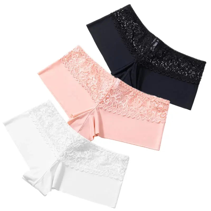 Lot de 3 pièces culotte pour femme boxers en dentelle douce 2