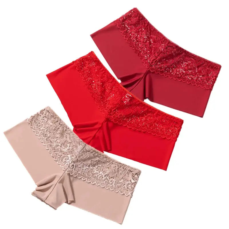 Lot de 3 pièces culotte pour femme boxers en dentelle douce 2