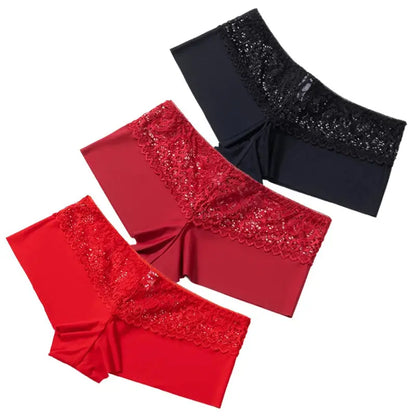 Lot de 3 pièces culotte pour femme boxers en dentelle douce 2