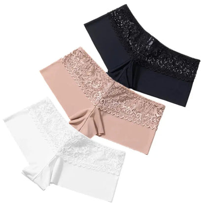 Lot de 3 pièces culotte pour femme boxers en dentelle douce 2