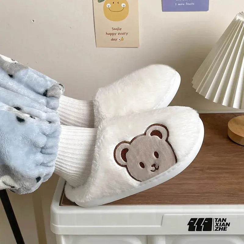 Pantoufle femmes hommes mode mignon moelleux chaud