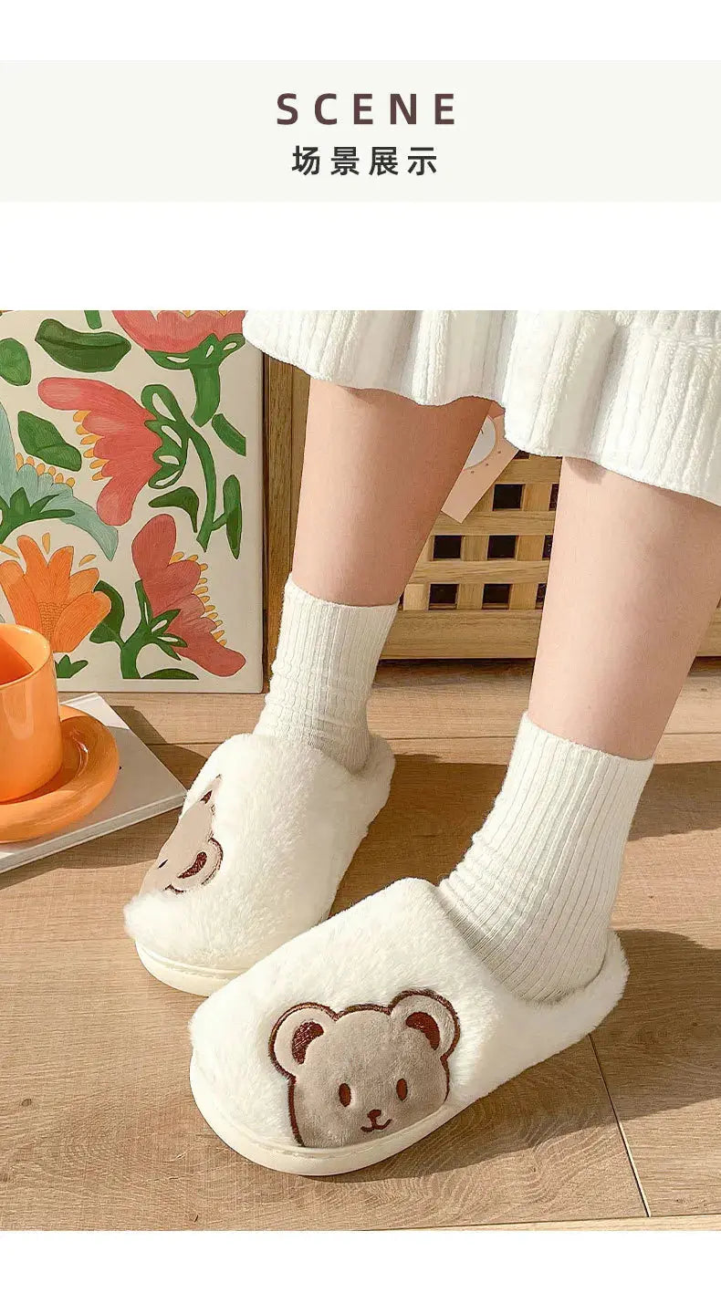 Pantoufle femmes hommes mode mignon moelleux chaud