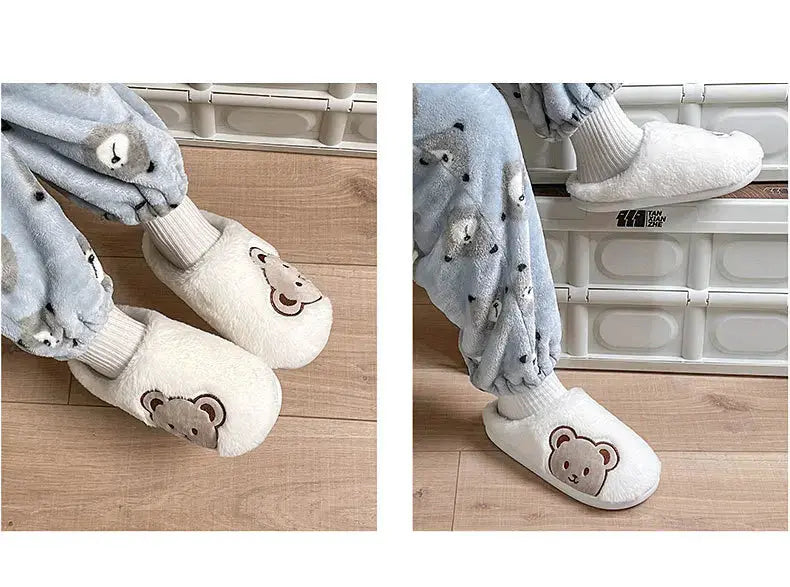 Pantoufle femmes hommes mode mignon moelleux chaud