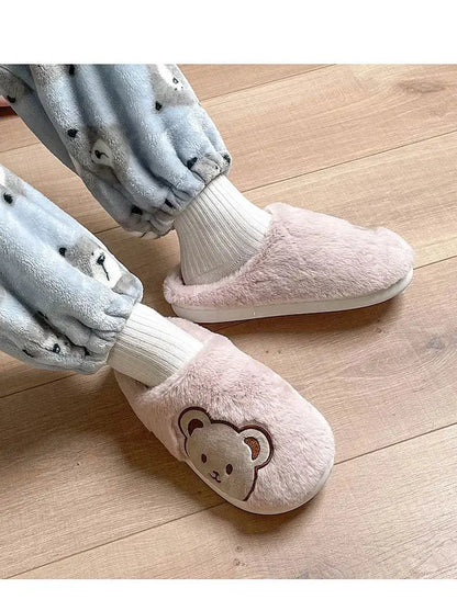 Pantoufle femmes hommes mode mignon moelleux chaud