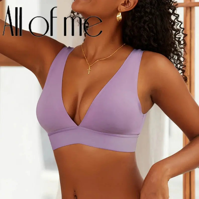 Soutien-gorge sans couture débardeur profond V dos nu