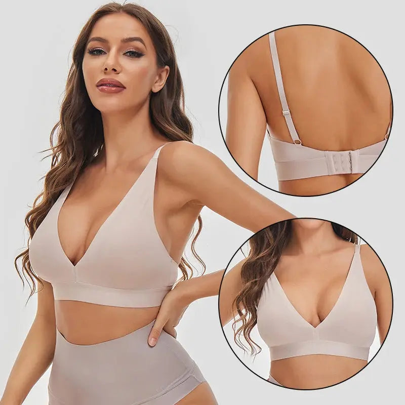 Soutien-gorge sans couture débardeur profond V dos nu