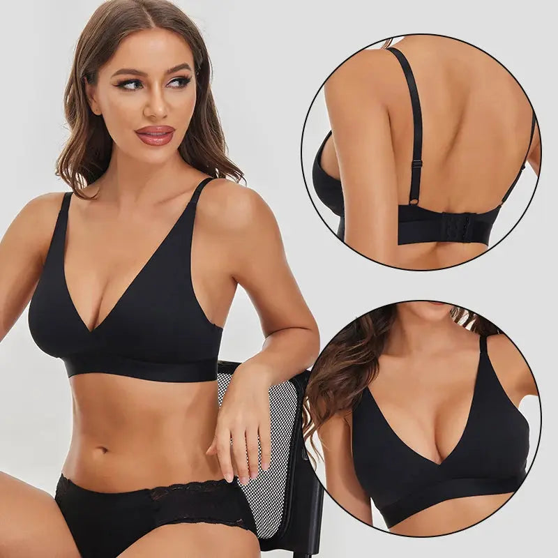 Soutien-gorge sans couture débardeur profond V dos nu