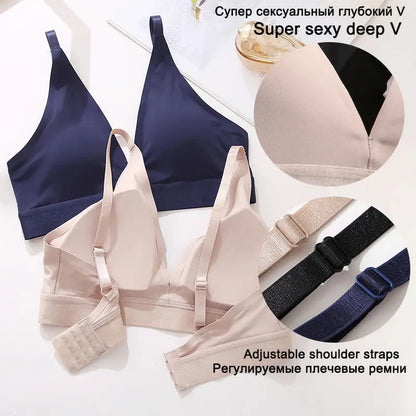 Soutien-gorge sans couture débardeur profond V dos nu