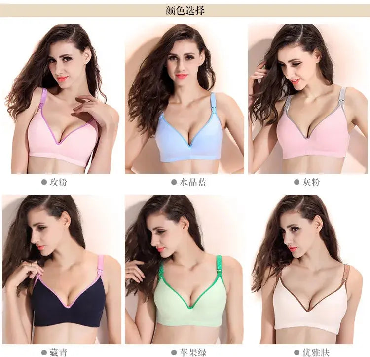 Soutien gorge d'allaitement sans anneau en acier en coton