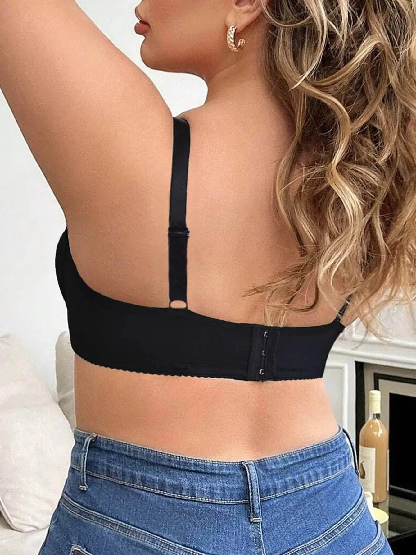 Soutien-gorge grande taille avec nœud en maille respirante