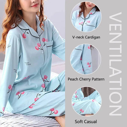Ensemble pyjama deux pièces femme, col en v, haut boutonné et pantalon