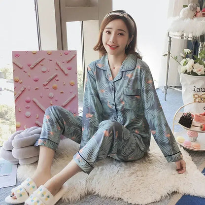 Ensemble pyjama deux pièces femme, col en v, haut boutonné et pantalon