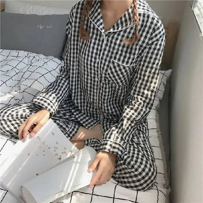 Ensemble pyjama deux pièces femme, col en v, haut boutonné et pantalon