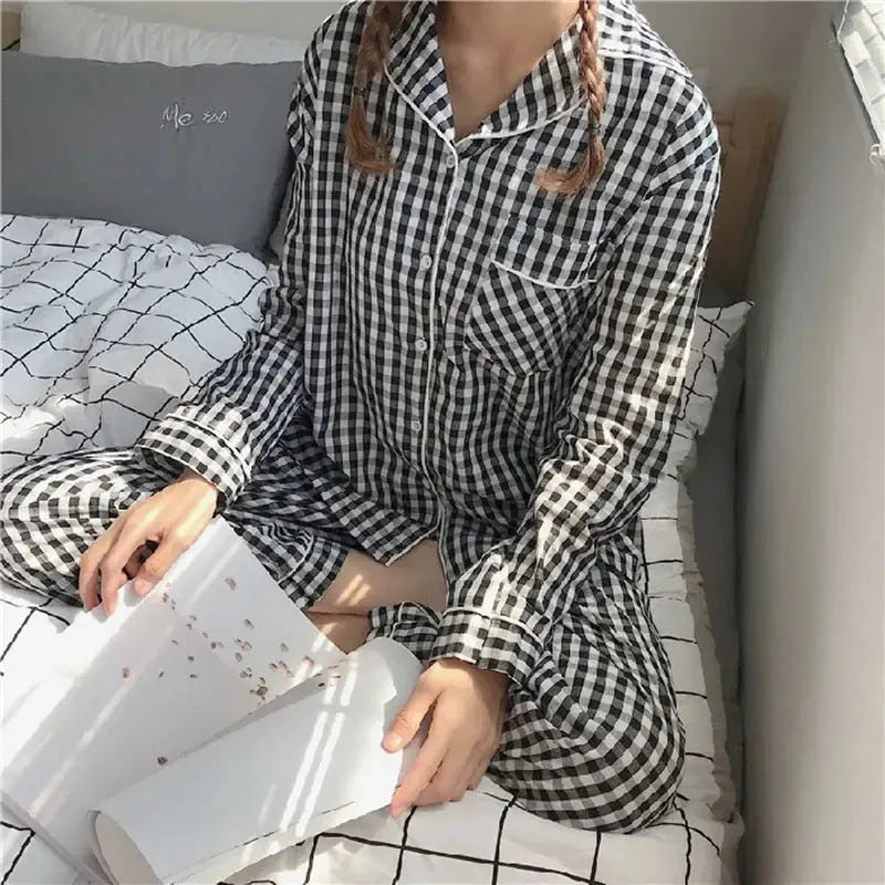 Ensemble pyjama deux pièces femme, col en v, haut boutonné et pantalon