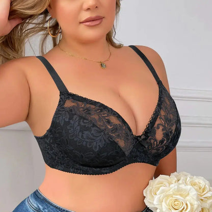 Soutien-gorge en dentelle à armatures pour femme - Grande taille.